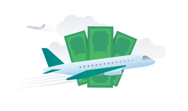 plane and money